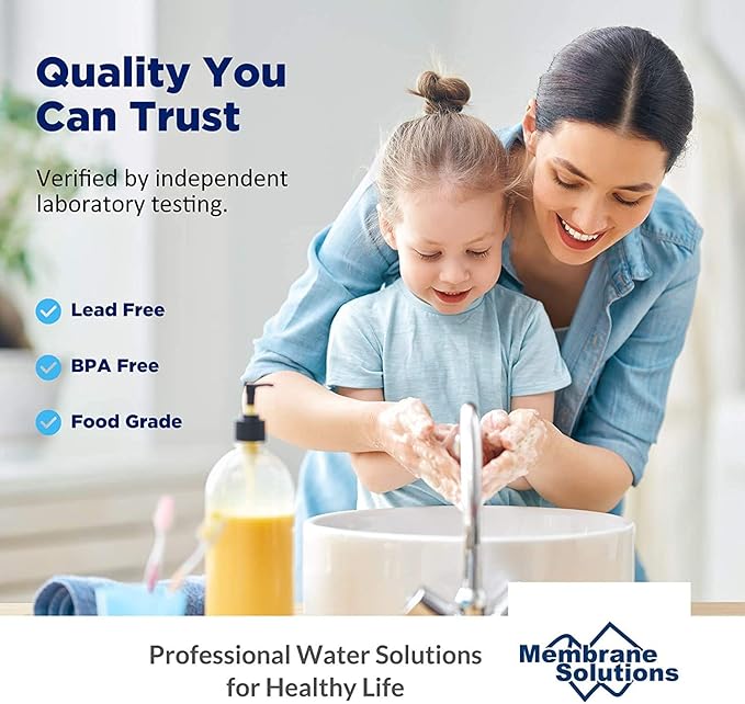 Membrane Solutions 5 Micron 10" x 2.5" Sediment Water Filter Replacement Cartridge for Any Water Filter 10 x 2.5 inch Whole House RO System, Compatible with GE FXUSC, Aqua-Pure AP110, WHKF-GD05-6 Pack