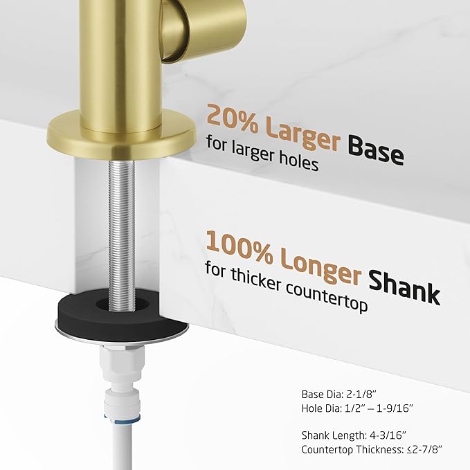 KES RO Faucet Water Filter Faucet Non-Air-Gap Drinking Water Beverage Faucets for Reverse Osmosis Systems Filtration System 304 Stainless Steel Brushed Gold, Z504CLFF18-BZ