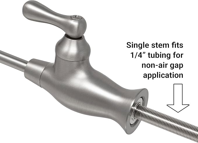 Non-airgap RO Faucet Reverse Osmosis Drinking Water Filtration System Water Dispenser Spout (Stainless Steel). Vase Style with Faucet Wrench RO-FW148. NSF Certified.