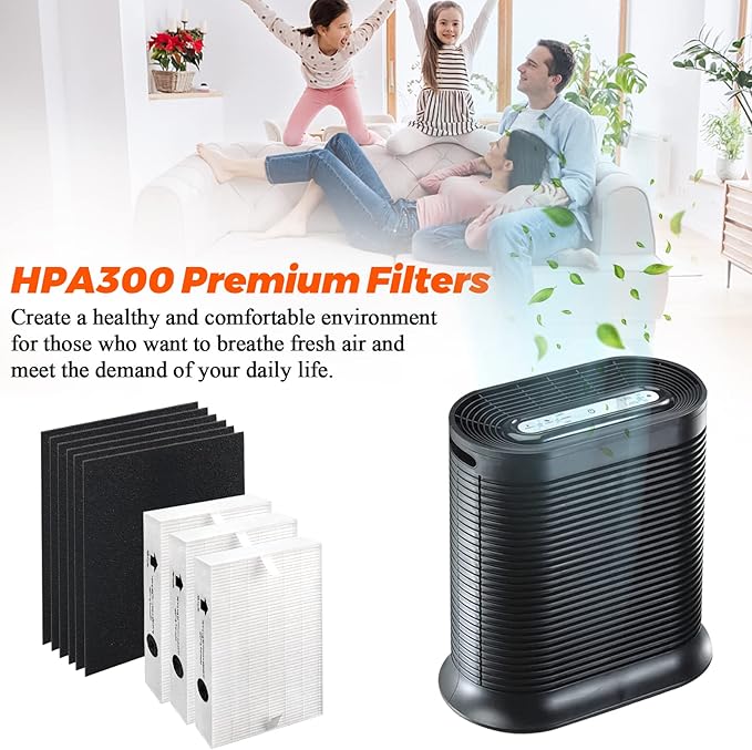 3 Pack HPA300 HEPA Filter Replacement for Honeywell Air Purifiers Filter HPA300 HPA200 HPA100 Series &Filter R-Replace HRF-R3 & HRF-R2 &HRF-R1&HRF-AP1-6 Pack Activated Carbon Pre-Filter by Blutoget
