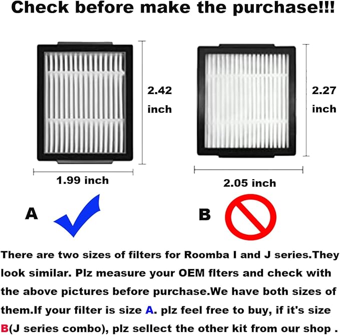 2 Set of Roller Brush & 10 Filters & 4 Mop Pads & 10 Side Brushes Replacement Parts Accessories Compatible with iRobot Roomba Combo i5 i5+ j5 j5+ Robot Vacuum Cleaner