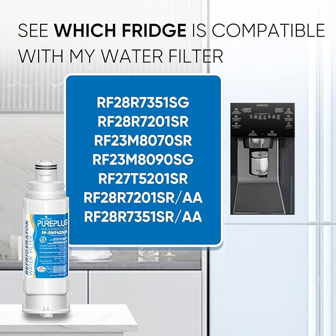 PUREPLUS DA97-17376B Replacement for Samsung HAF-QIN, HAF-QIN/EXP, DA97-08006C, RF23M8070SG, RF23M8070SR, RF23M8090SG, RF23M8090SR, RF23M8570SR, RF23M8590SG,RWF4200A, Refrigerator Water Filter,4PACK