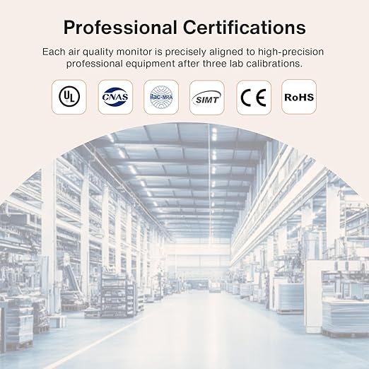 16 in 1 Air Quality Monitor Indoor 7" Display 9 AQI+7 AQI Alerts Air Quality Meter for CO2, TVOC, PM2.5 PM1.0 PM10, HCHO, Temperature Humidity AQI & Time, Air Detector Air Quality Tester for Home