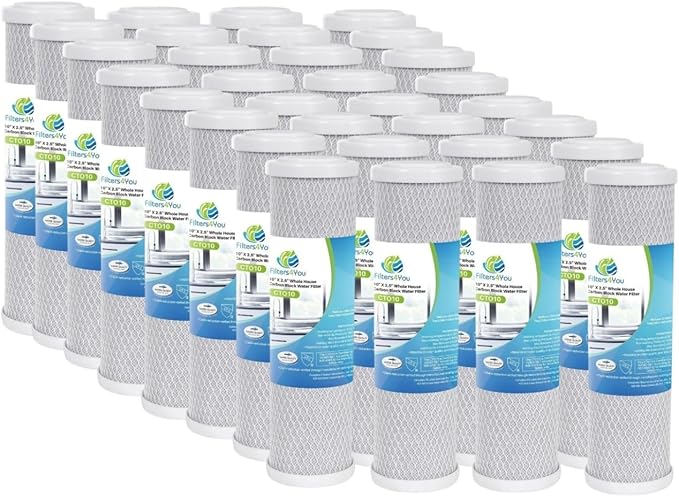 CFS – Carbon Block Water Filter Cartridges Compatible with GE GXWH04F, GXWH20F, GXWH20S & GXRM10 Models – Remove Bad Taste & Odor – Whole House Replacement Water Filter Cartridge- White (Pack of 32)