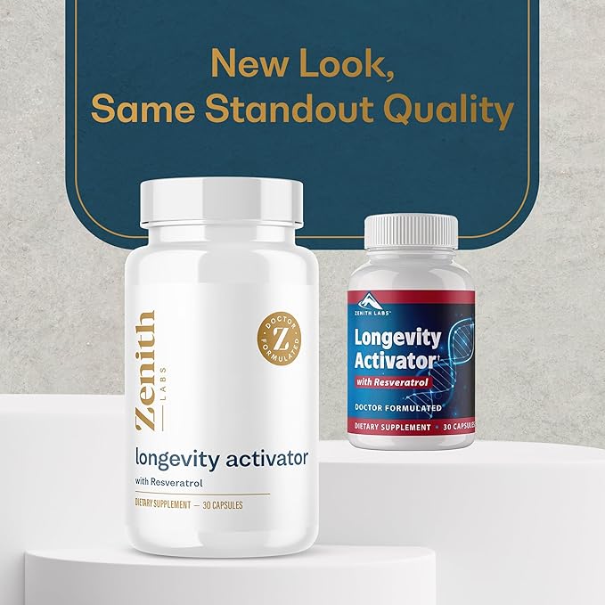Zenith Labs Longevity Activator Anti-Aging Supplement Dietary Supplement, Natural Antioxidants with Resveratrol - Supports Immune Function and Healthy Memory