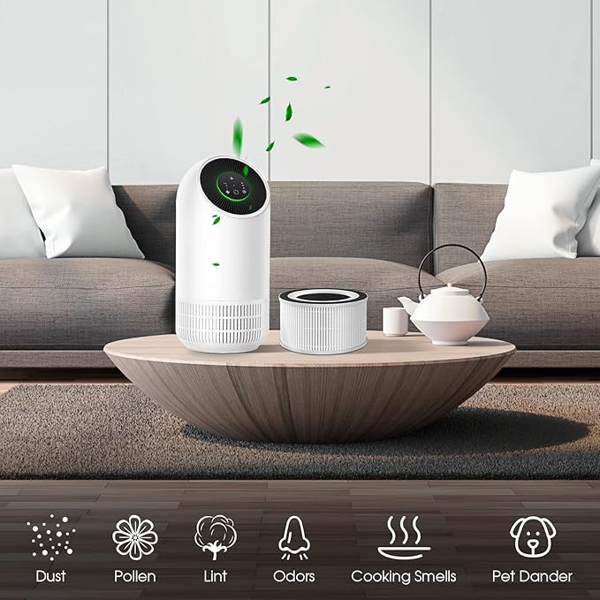 2 Pack Hepa Replacement Filter Compatible with Afloia Fillo/Halo/for Mooka Allo, 3-in-1 HEPA Filtration for Afloia Air Puri-fier Filter Replacement