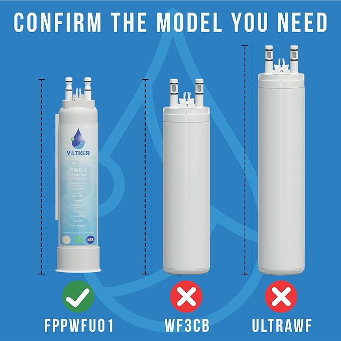 FPPWFU01 Water Filter Replacement for Frigidaire FPPWFU01 Water Filter, Compatible with EPPWFU01 PureAdvantage PurePour PWF-1 (3-PACK)