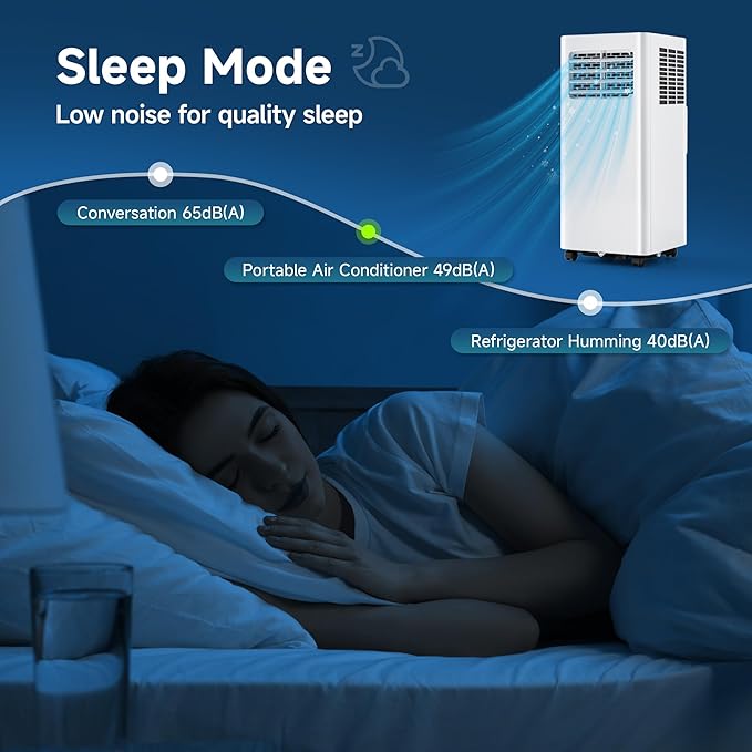 10,000 BTU Portable Air Conditioners,4 Modes Portable Ac Units Cools Up to 450 Sq.Ft,Dehumidifier,Fan,With Remote Control,LED Display, Window Mounting Kit,Suitable for Bedroom,Living Room,Office