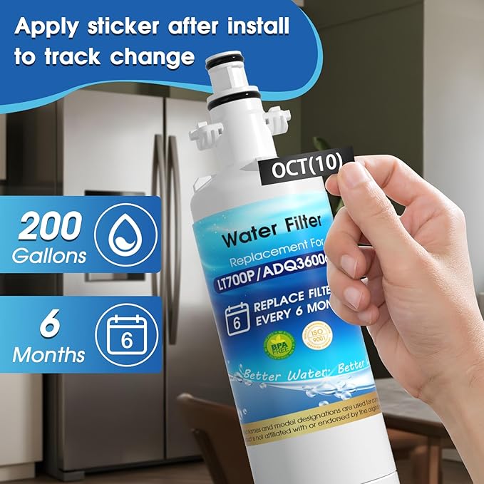 ADQ36006101 Water Filter Replacement for LG® LT700P, ADQ36006102,ADQ36006101- s, Kenmore® 9690, 469690, 46-9690, RWF1200A, RWF1052, LFXS29766S, LFX31925ST, LFX28968ST, LFXC24726S 3PACK