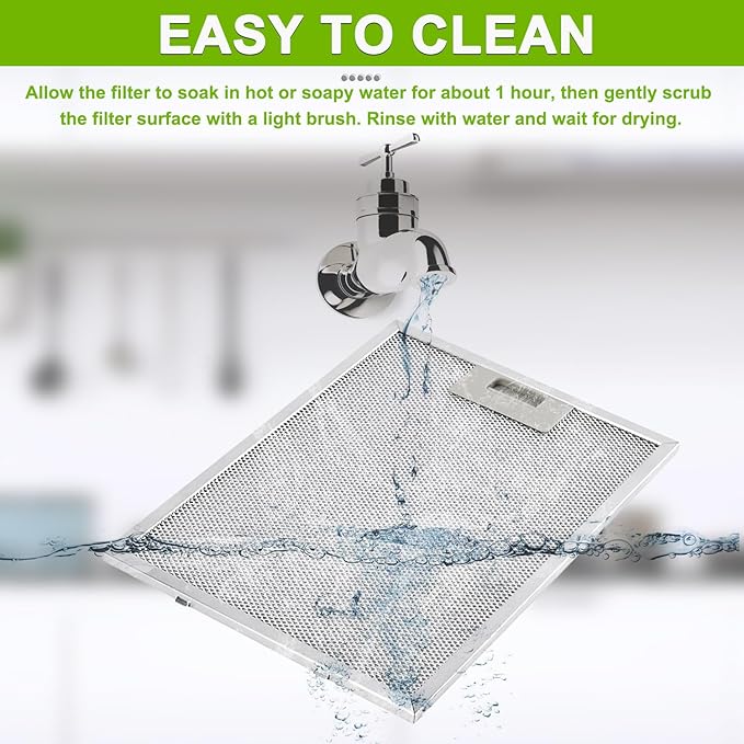 W10915369 Range Hood Filter replacement 5 Layer Aluminum Mesh Hood Grease Filter Fit for Whirlp Kitchen Exhaust Fan Jenn Air Kitchen Aid(1 Pack)