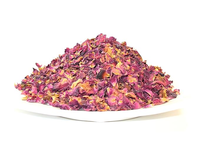 Greenhilltea Premium Dried Rose Petals - Caffeine Free Rose Tea - Edible Flowers for drinks, Baking, Desserts, Cocktails, Wedding Toss & Herbal Tea Infusions - 4 OZ