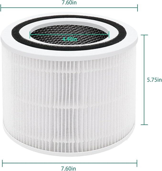 2 Pack Replacement Air Purifier Filters for LEVOIT Core 300 & 300S, High-Efficiency Activated Carbon & True Toxin Absorber, 3-in-1 Pre-Filters for Pets, Compatible with Core300-RF, White