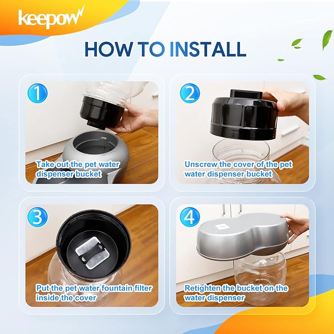 KEEPOW Dog Water Filter Replacement Compatible with Petmate Replendish Mason Pet Water Fountain, 12 Pack Dog Water Filter Cat Water Fountain Filter Pet Fountain Filter Replacement for Cat Dog Pet