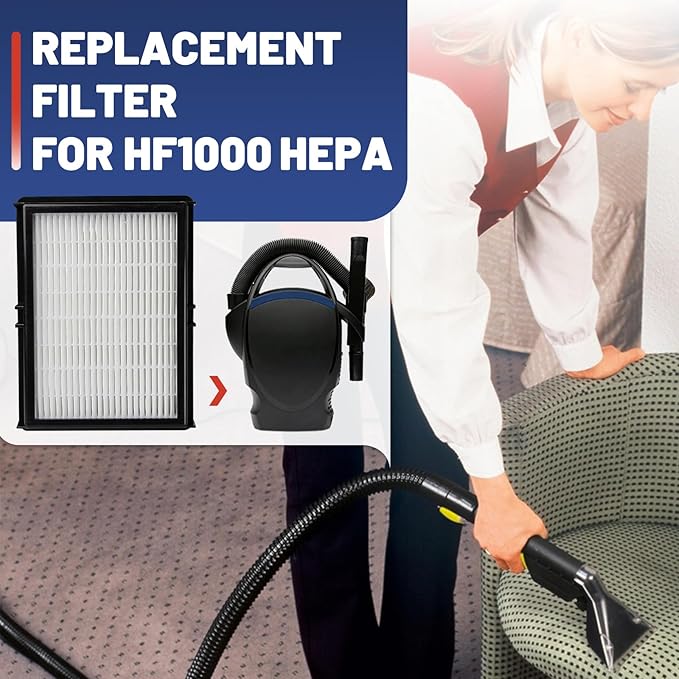 4 Pcs HF1000 HEPA Filters Compatible with Oreck Buster BB1000 Vacuum, Replacement Parts for BB1100, CC1600 Series