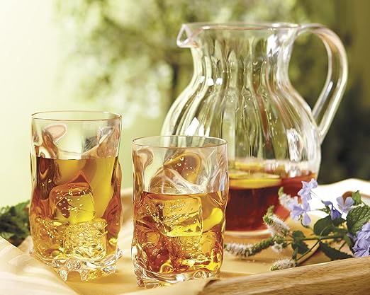 G.E.T. P-4090-PC-A-EC Shatterproof Plastic Lemonade / Margarita Pitcher, 90 Ounce, Amber