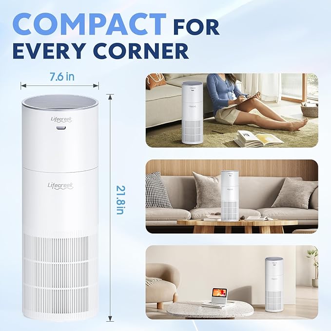 Air Purifier And Humidifier Combo For Large Room Up to 1084 Ft², 3-Stage Filter Humidifier and Air Purifier in One With WIFI Control - 22Db(Humidification cannot be used alone)