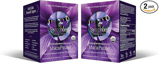 Femmenessence® MacaPause® – Clinically Proven Postmenopausal Supplement for Natural Hormone Balance, Menopause Symptom Relief, Bone & Heart Health, Without Added Hormones (240 capsules, 60 Day Supply)