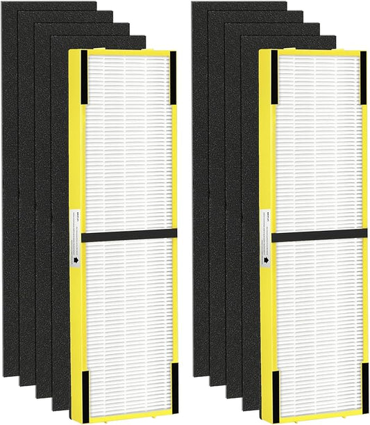 APPLIANCEMATES FLT5000 True HEPA Filter Replacement C for Germ Guardian Air Purifier AC5000, AC5000E, AC5250PT, AC5350B, AC5350W, AC5300B, CDAP5500B, (2 Packs HEPA Filters and 8 Packs Pre-Filters)
