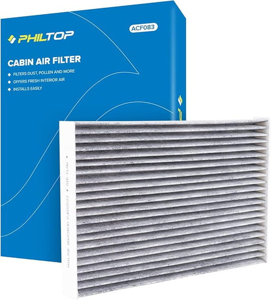 PHILTOP Cabin Air Filter, ACF083 (CF11181) Replacement for XLR 2004-2009, Corvette 2005-2019 Passenger Compartment Air Filter with Activated Carbon, Filter Up Dust Pollen