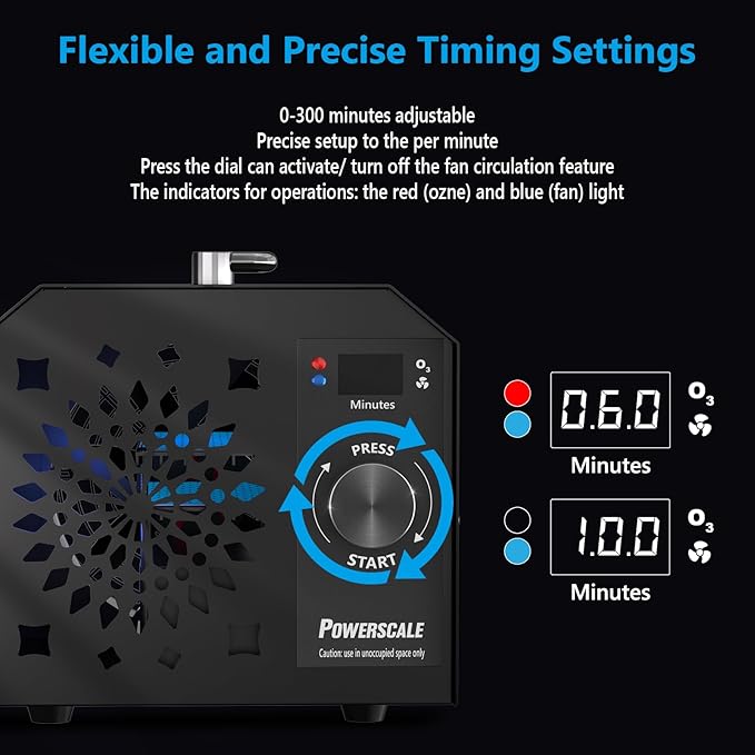 Commercial Ozone Generator 150,000mg/h O3 Intelligent Control Industrial Ozone Machine Odor Removal Air Purifier Sterilization Large Homes Offices Ozone Odor Eliminator 16,000sq.ft. Black