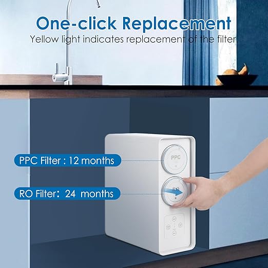 RO System 600 GPD, Under-Sink Tankless Reverse Osmosis Water Filter, 2:1 High Pure to Drain Water-Saving, NSF/FC/SGS Certified, Smart Faucet Reminder, Reduces TDS/PFOA/PFOS