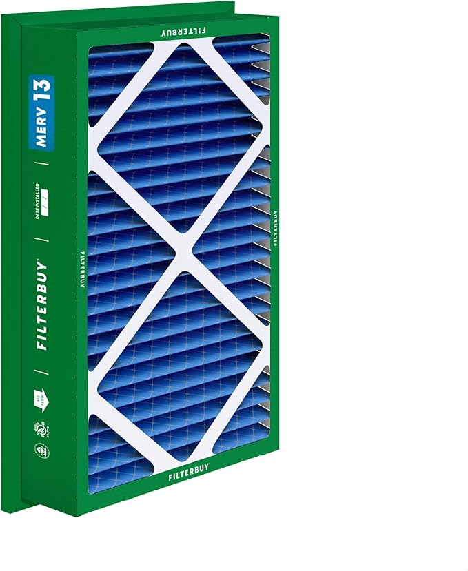 Filterbuy 20x30x5 Air Filter MERV 13 Optimal Defense (1-Pack), Pleated HVAC AC Furnace Air Filters Replacement for Honeywell Return Grille (Actual Size: 18.38 x 28.63 x 3.69 Inches)