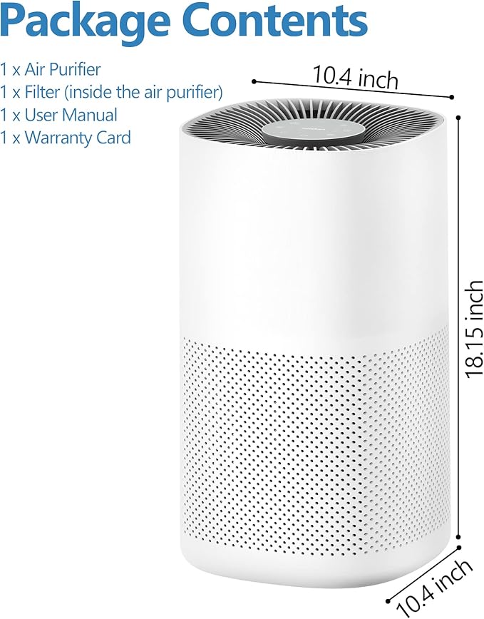 Air Purifiers for Home Large Rooms, Fast Clean Up to 1782 Ft², True H13 HEPA 3 in 1 Filters, Remove 99.97% Allergens Dust Pet Dander Pollen Smoke, Quiet Smart Air Monitor Purifier for Bedroom