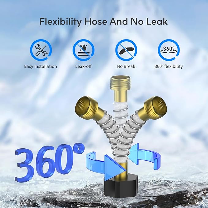 Lifefilter RV Inline Water Filter with Solid Brass 90 Degree Hose Elbow, Eliminates Stress and Strain On RV Water Intake Hose Fittings(4 Pack)