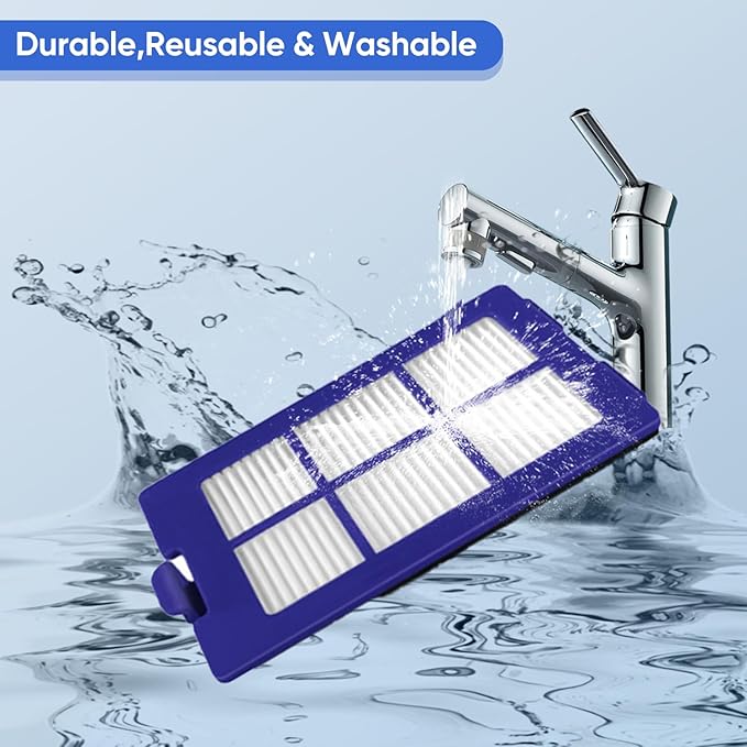 12-Pack X8 Replacement Parts for Eufy RoboVac X8 /X8 Hybrid – Includes 1 Main Brush, 2 Side Brushes, 4 Filters,4 Mop Pads & 1 Cleaning Brush (12 PCS Set)