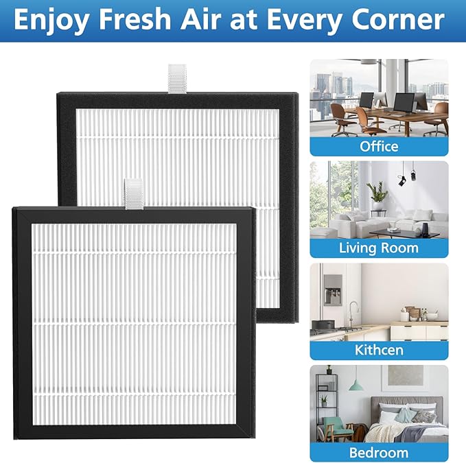 4 Pack DH02 H13 HEPA Replacement Filter Compatible with Tenergy Sorbi DH02 2 in 1 Dehumidifier(1000ML)/Air Purifier, Afloia AQ8 Q8/ Honati/Hysure Q7 Air Purifier