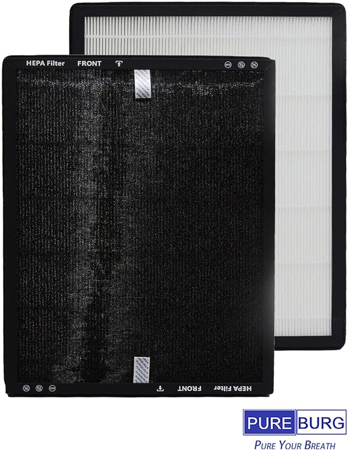 PUREBURG Replacement Filter Compatible with ECOSELF HAP602 HAP602WF Air Purifiers,4-Pack H13 HEPA Activated Carbon 3-Stage Filtration Air Clean Dust VOCs