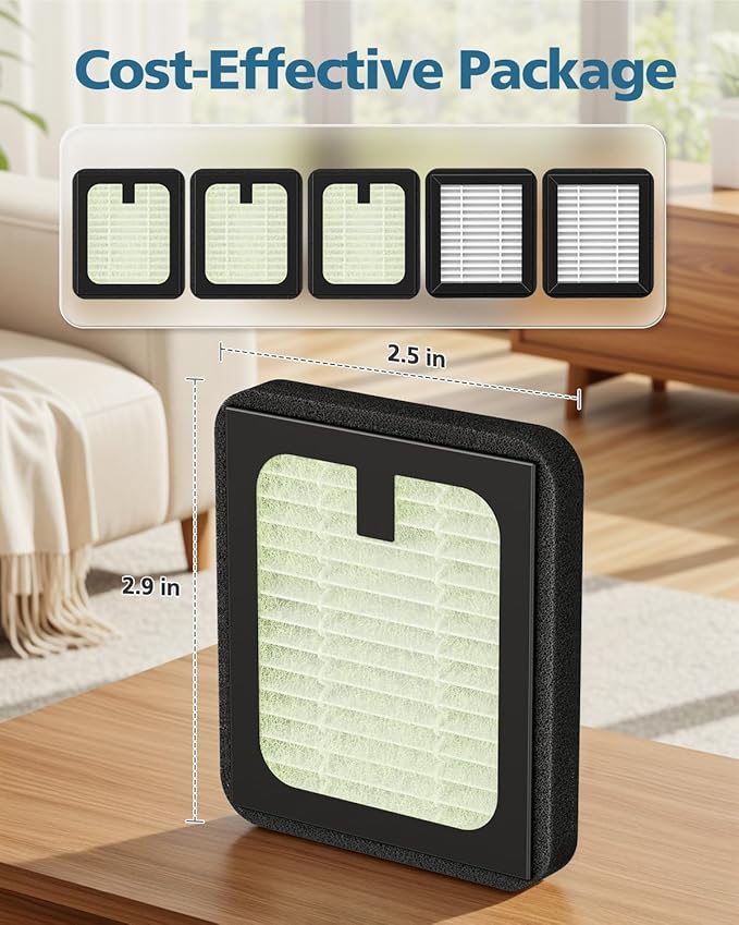 Dryer Advanced HEPA Filter Replacement for Baby Brezza Baby Bottle Washer, Sterili-zer and Dryer Advanced (Not for Pro), 5 Pack