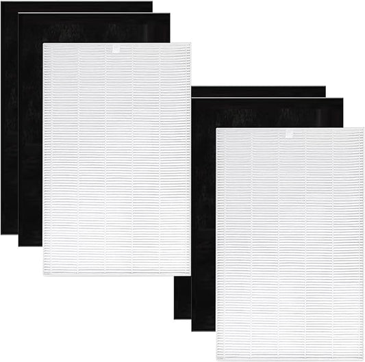 AP-1216-FP Replacement Filter Set Compatible with COWAY AP-1216L Tower Mighty Air Purifier, HEPA(2) and Carbon(4)