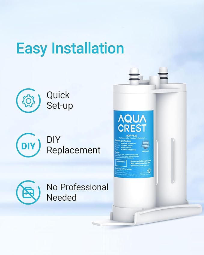 AQUA CREST Replacement for Frigidaire® & Electrolux® WF2CB®, PureSource2®, NGFC 2000, FC100, 1004-42-FA, Kenmore 9916, 469911, 469916 Refrigerator Water Filter, 2 Filters
