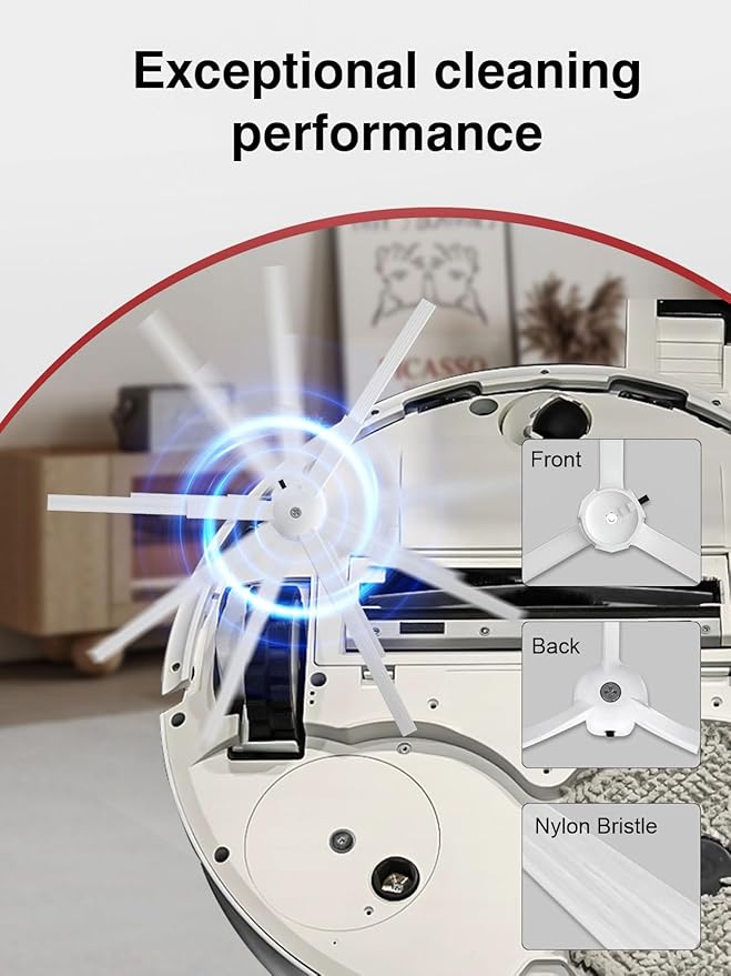 23 Pcs Replacement Accessories for Roborock QRevo MaxV/QRevo Pro/QRevo S/Qrevo Plus Robot Vacuum Cleaner with 1 Mainbrush 4 Filter, 4 Dust Bags 6 Mop Pads 6 Sidebrush 1 Cleaning Brush 1 Screwdriver
