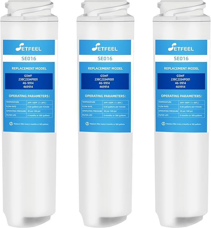 GSWF Water Filter Replacement for GE GSWF, SmartWater GSWFDS 100810 238C2334P001, Kenmore 46-9914, 469914, Reduce Lead, 3 Pack