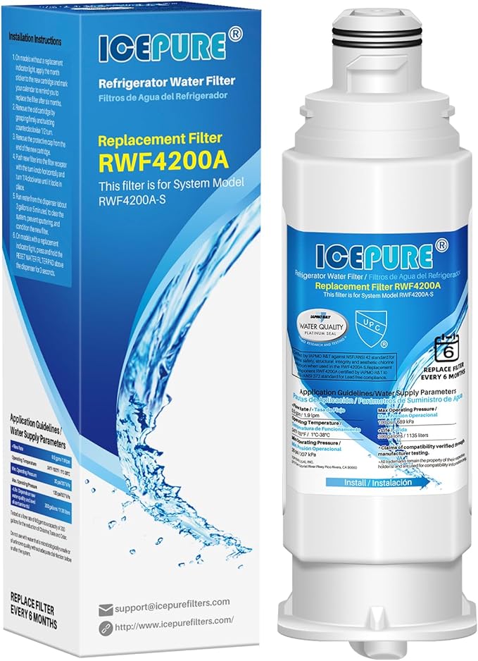 ICEPURE DA97-17376B Refrigerator Water filter Compatible with Samsung DA97-17376B DA97-08006C HAF-QIN, HAF-QIN/EXP, RF23M8070SG, BRF425200AP, 1PACK