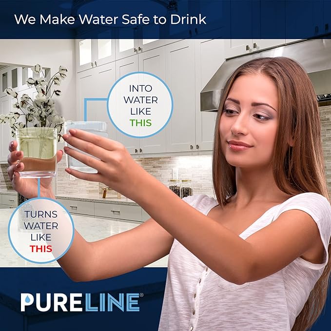 Pureline 9000 077104 UltraClarity REPLFLTR10 Water Filter Replacement for Bosch Ultra Clarity 9000194412, 644845, B26FT70SNS, B22CS80SNS, B22CS50SNS, Haier 0060820860, Miele KWF1000 (3 Pack)