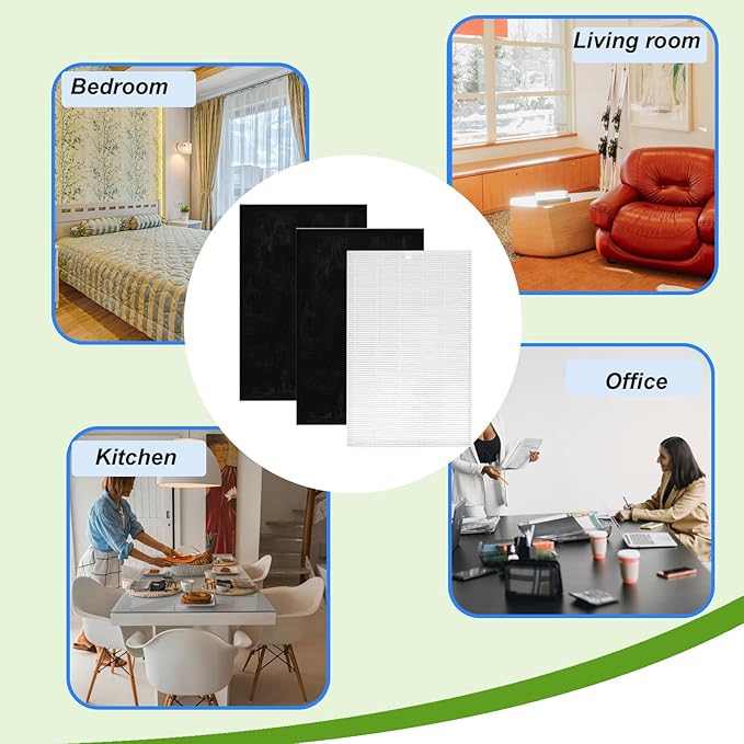 AP-1216-FP Replacement Filter Set Compatible with COWAY AP-1216L Tower Mighty Air Purifier, HEPA(2) and Carbon(4)