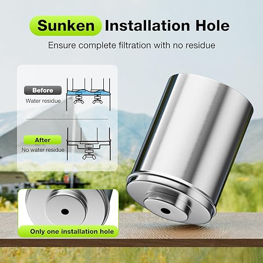 Purewell 1.0 Gallon Portable Gravity Water Filter System, 4-Stage 0.01μm Ultra-Filtration Countertop System with Water Level Window and Stand, Reduce Fluoride & Chlorine, for Camping, RVing (PW-1G-KF)