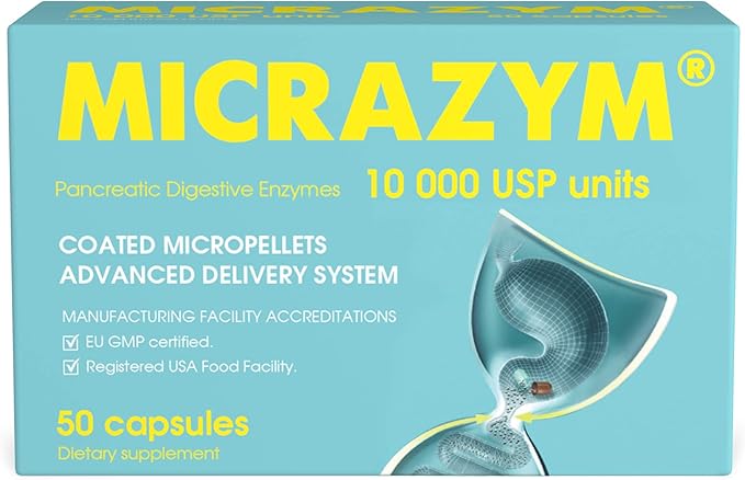 AVVA Pharmа Pancreatic Enzymes - 10,000 USP Effective Pancreatic Enzyme Supplements - Digestive Enzymes for Digestion - 50 Fast-Acting Capsules with Amylase, Lipase and Protease