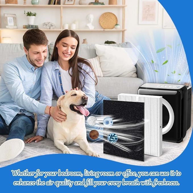 AP-1512HH Replacement Filter Compatible with Coway Airmerga AP1512HH and 200M Air Purifier(4 True Hepa Filter+8 Carbon Filter+1 Cleaning Brush)