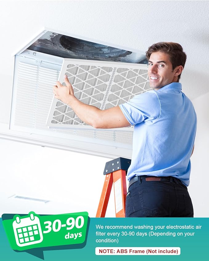 12x24x1 Air Filter Refills, 4 Pack MERV 8 Refills Only for AErovivo Reusable ABS Frame (Not Included)