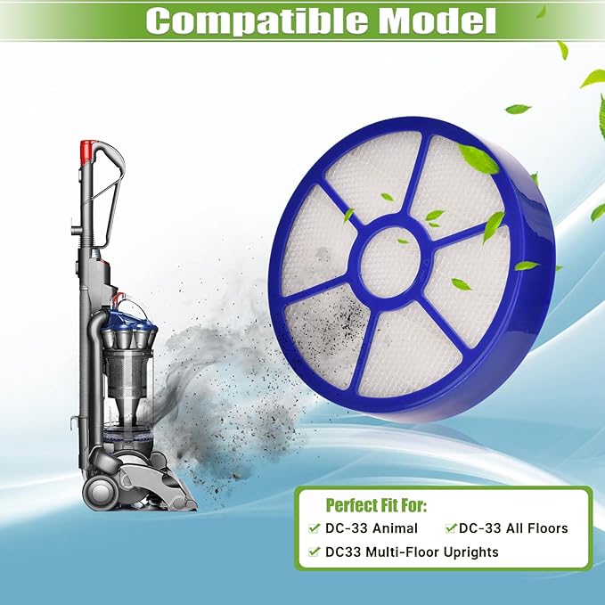 for Dyson DC33 Animal, DC33 All Floor Replacement Bundle Filter Kit, 1 DC33 Washable Dust Cup Primary Filter, 1 DC 33 Post Motor HEPA Exhaust Filter, Generic for 919563-02 921616-01