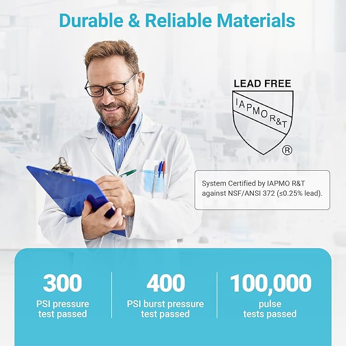 AQUA CREST X-Large RV Water Filter, Garden Hose End Pre Filter for Pool, Hot Tub, Spa, Reduces Chlorine, Heavy Metals and Odor, with Hose Protector, Up to 8,000 Gallons