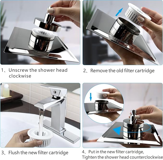 Filter Replacement Cartridge for Voolan Filtered Shower Head, 2 Pack 15 Stage Filters for Hard Water Remove Chlorine and Harmful Substances