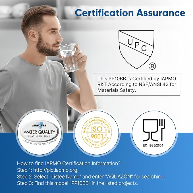 PUREPLUS 10 Micron 10" x 4.5" Whole House Sediment Home Water Filter Replacement Cartridge for Culligan RFC-BBSA, HD-950, WFHD13001B, W15-PR, GXWH30C, GXWH35F, Aqua-Pure AP817, PP10BB, 2PACK