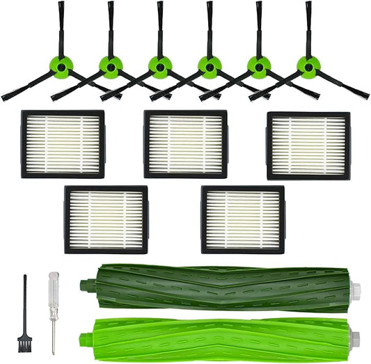 Replacement Parts Accessories Kit for iRobot Roomba J5 J5+ J6 J6+ J7 J7+ J8 J8+ J9 J9+ J J Plus Series Robotic Vacuum Attachment, 1 Rubber Brush, 5 HEPA Filter, 6 Side Brush