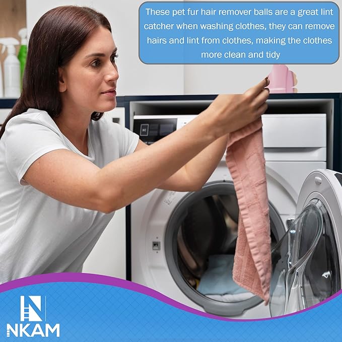 Pet Hair Remover for Laundry - 12Pcs New Upgrade Laundry Pet Hair Catcher Balls - Reusable Dryer Balls for Pet Hair, Lint Catcher for Washing Machine, Dog and Cat Lint Remover for Clothes