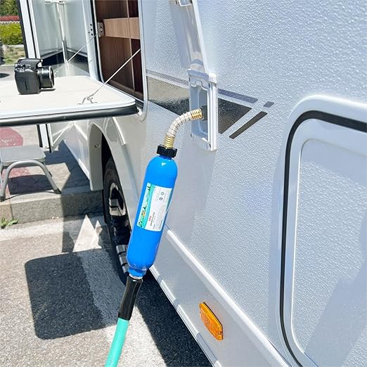 RV Water Filter, Inline Water Hose Filter for Camper, Travel Trailer, Marine, Garden, Pool, NSF Certified, Reduces Bad Taste, Odors, Chlorine